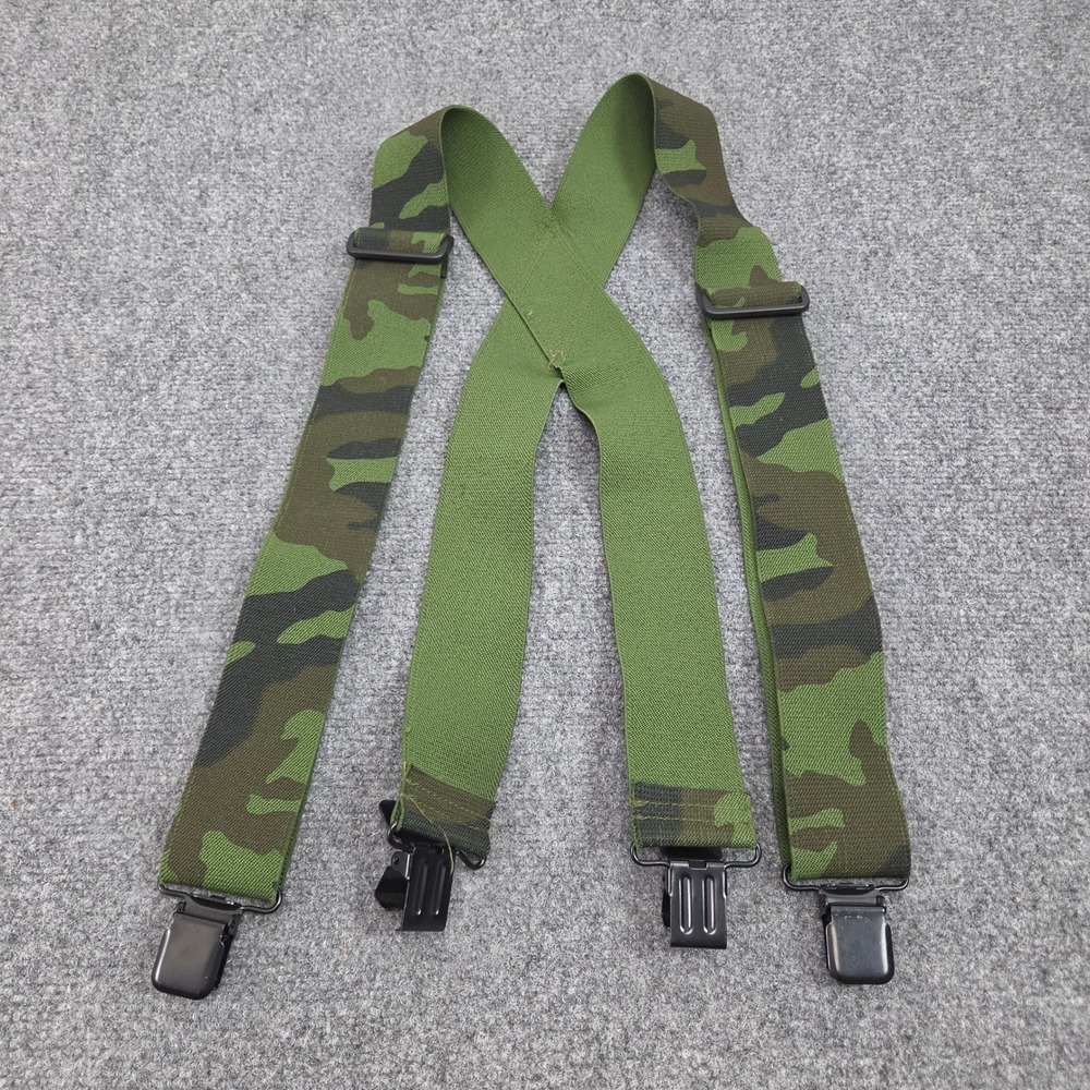 Camo Elastic Suspenders Men OS Green X-Back Adjustable Outdoor Work Hunting